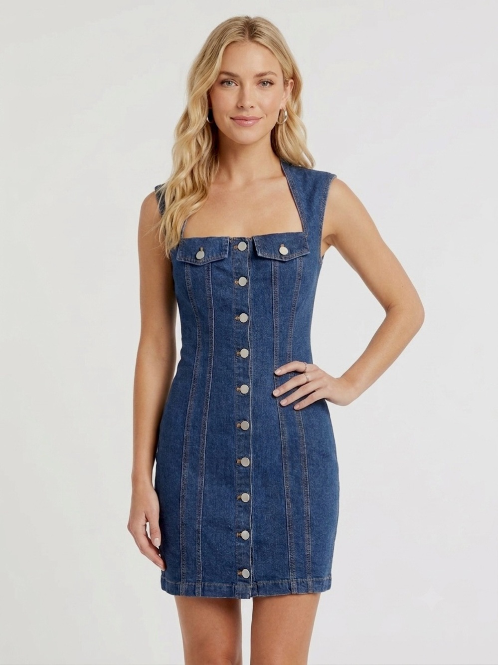 Amanda Uprichard Revolve Reeves Denim Mini Dress Heritage Wash Size S